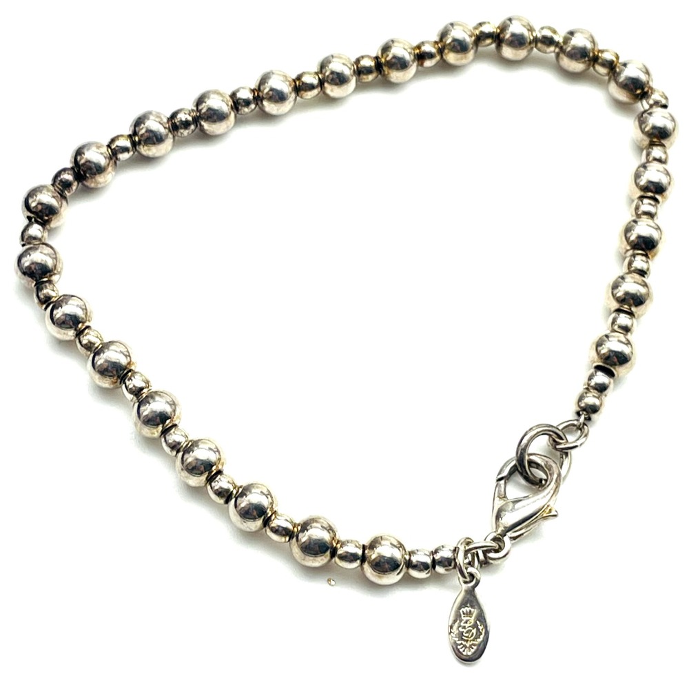 Premier Designs Silver Tone Beaded Bracelet Toggle Clasp Teardrop Dangle Signed